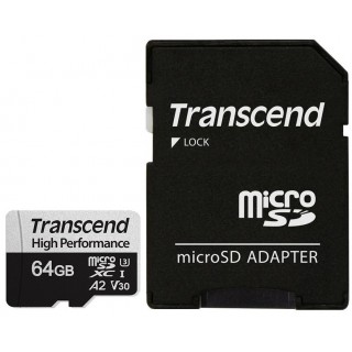 Transcend 64GB MicroSD 340S Class 10 UHS-I U3+SD adapter Transcend 64GB MicroSD 340S Class 10 UHS-I U3+SD adapter